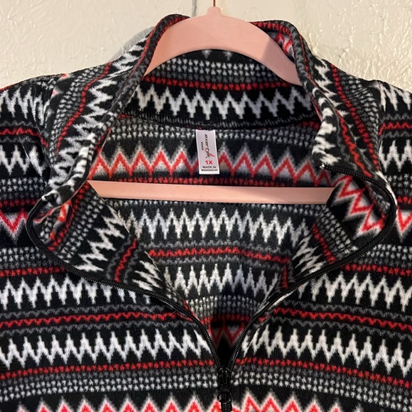 Plus Size Aztec 1/4 Zip Pullover - Picture 2 of 5